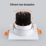 Anti-glare Square LED COB Downlight 7W 15W 25W 30W Dimmable 110V 220V Ceiling Spotlight 3000K 4000K 6000K For Bedroom Lighting