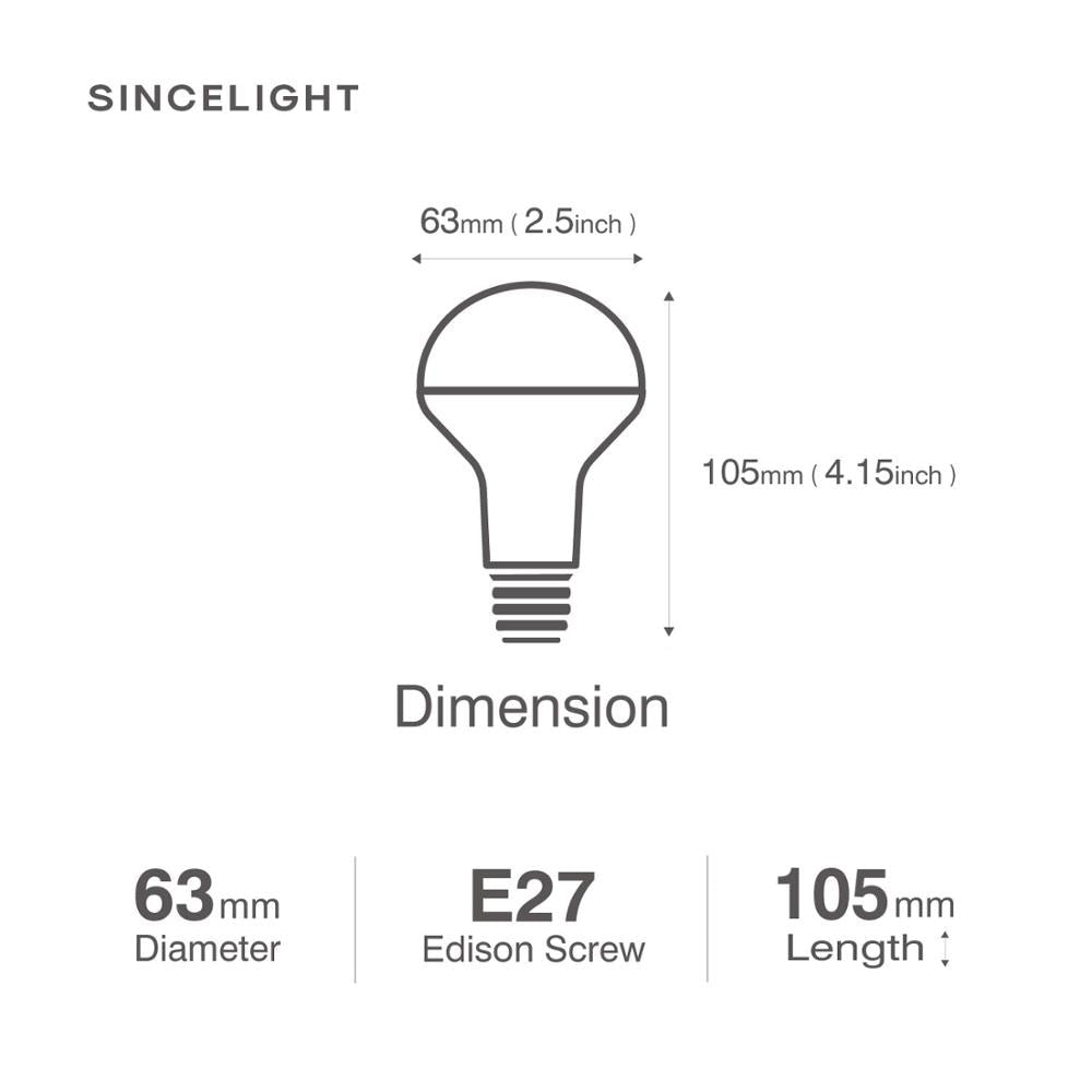 E27 LED Downlights Bulb with 8W,2700K,6000K(R63/Non-Dimmable/120° Beam Angle with Milky Diffuser/Spot light/Reflector) Pack of 5