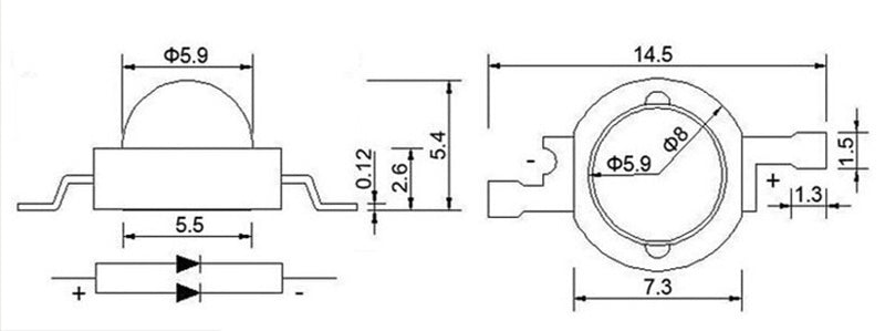 High Power LED Chip SMD LEDs Light-Emitting Diode 20pcs/lot 1W 100-110lm LED Light Bead For Downlight Spotlight White Blue Green