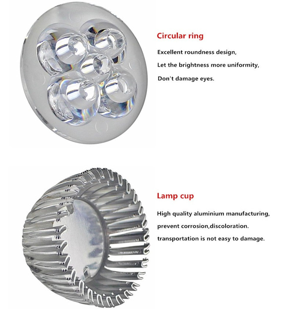 MR16 Spotlight Bulb 12V 3W 4W 5W Warm/Cool White High Powe Super Bright LED Lamp Downlight