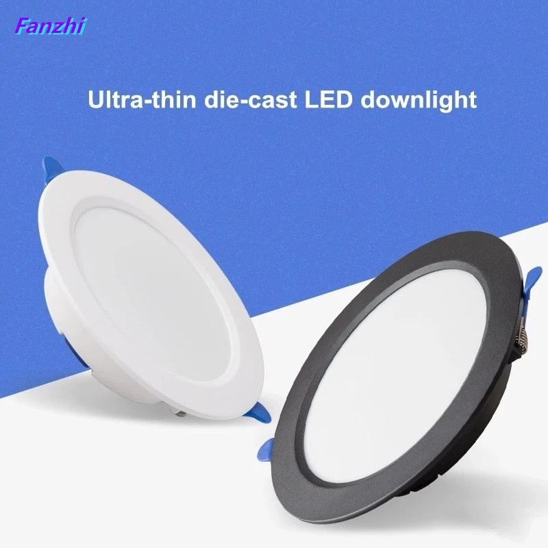 Ultra-thin Round LED Downlight for Home, 5W, 9W, 12W, 18W, Living Room, Hallway, AC220V
