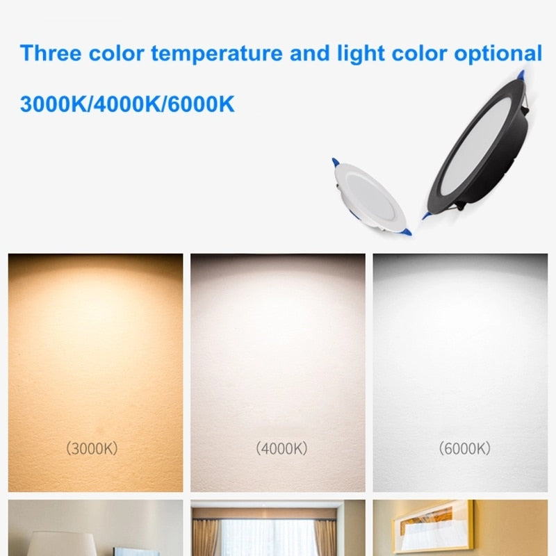 Ultra-thin Round LED Downlight for Home, 5W, 9W, 12W, 18W, Living Room, Hallway, AC220V