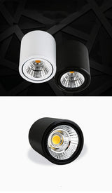 LED downlight Dimmable COB spotlight 7W 9W 12W 15W adjustable angle surface mounted light indoor lighting AC85-265V