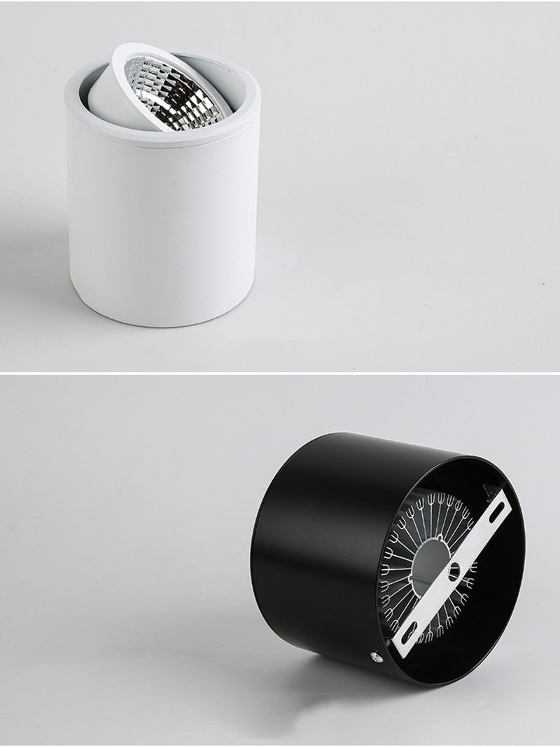 LED downlight Dimmable COB spotlight 7W 9W 12W 15W adjustable angle surface mounted light indoor lighting AC85-265V