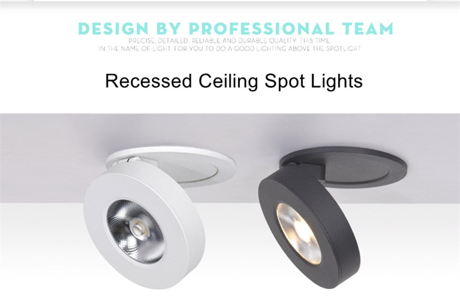 Ultra-Thin LED Ceiling Spot Light Not Dimmable 3W 5W 7W 10W Adjustable 360 Degrees Ceiling Light Indoor Lighting