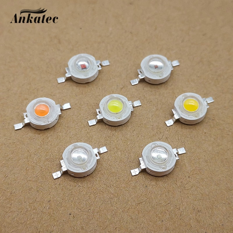 LED 1W 3W Wattage 100 Pieces LED Lighting Diode Headlight Power LED LED Flashlight For Downlight Projector LED Lamp Bulb DIY