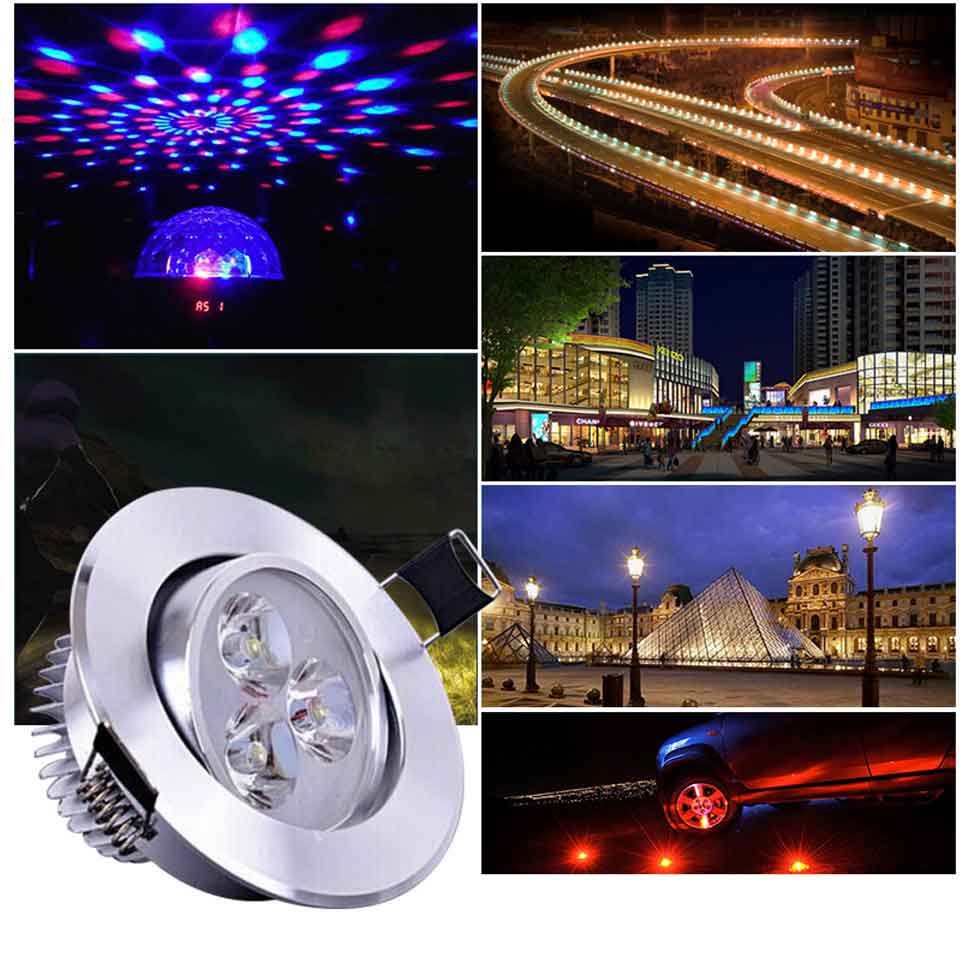 LED 1W 3W Wattage 100 Pieces LED Lighting Diode Headlight Power LED LED Flashlight For Downlight Projector LED Lamp Bulb DIY