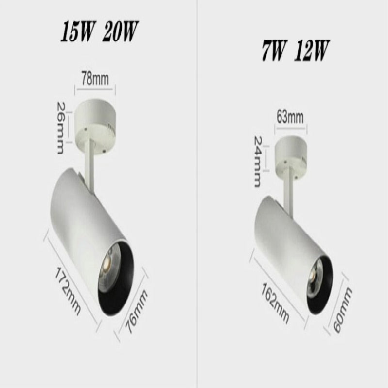 Surface-mounted folding led downlights 360° rotatable cob led ceiling spot lights 10w 15w 20w led lamps lighting