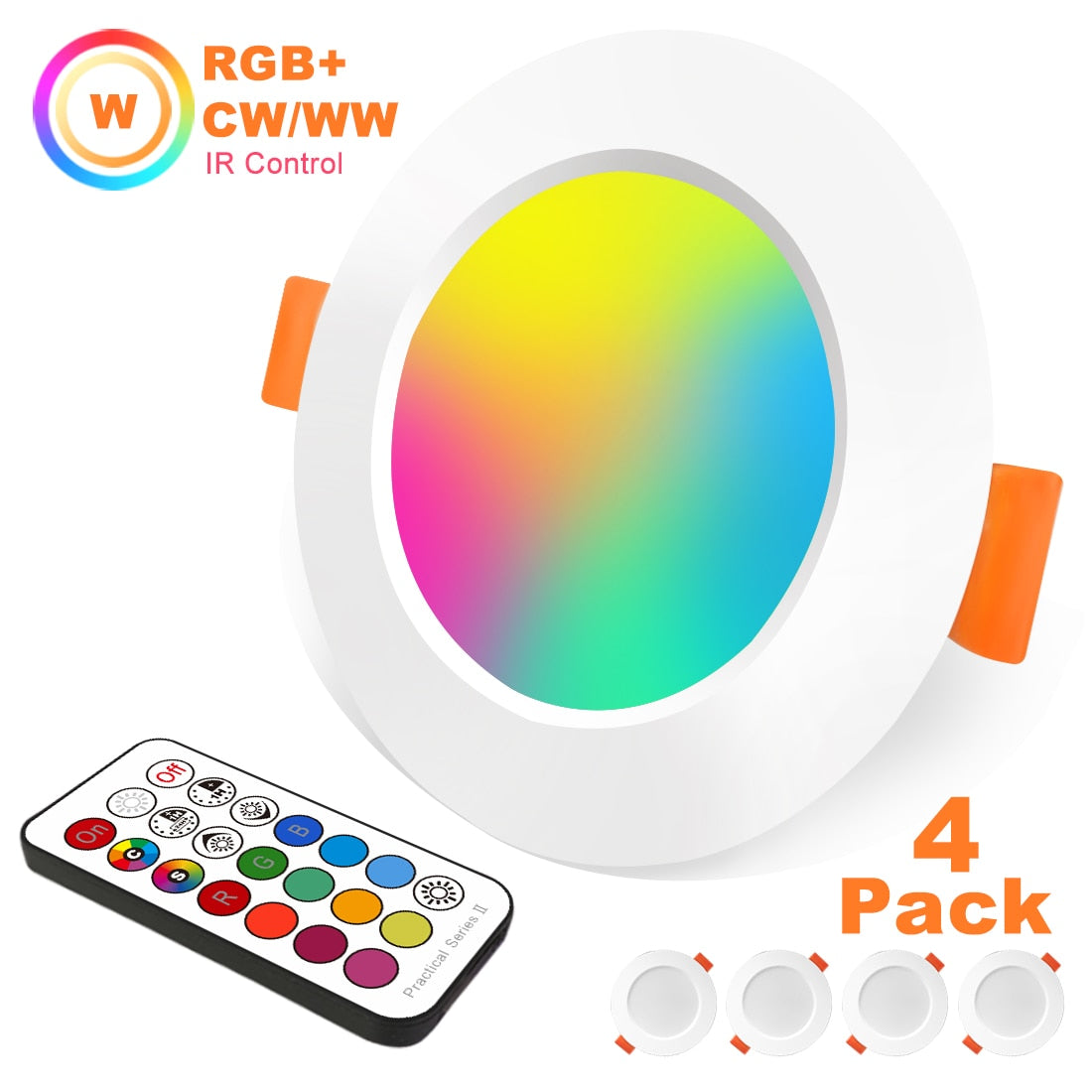 RGB Spot Light LED Ceiling Lamp Recessed Light Indoor Lighting Luminaire Color Dimmable Remote Control Downlight AC110 AC220V