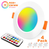 RGB Spot Light LED Ceiling Lamp Recessed Light Indoor Lighting Luminaire Color Dimmable Remote Control Downlight AC110 AC220V