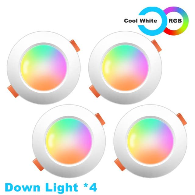 RGB Spot Light LED Ceiling Lamp Recessed Light Indoor Lighting Luminaire Color Dimmable Remote Control Downlight AC110 AC220V