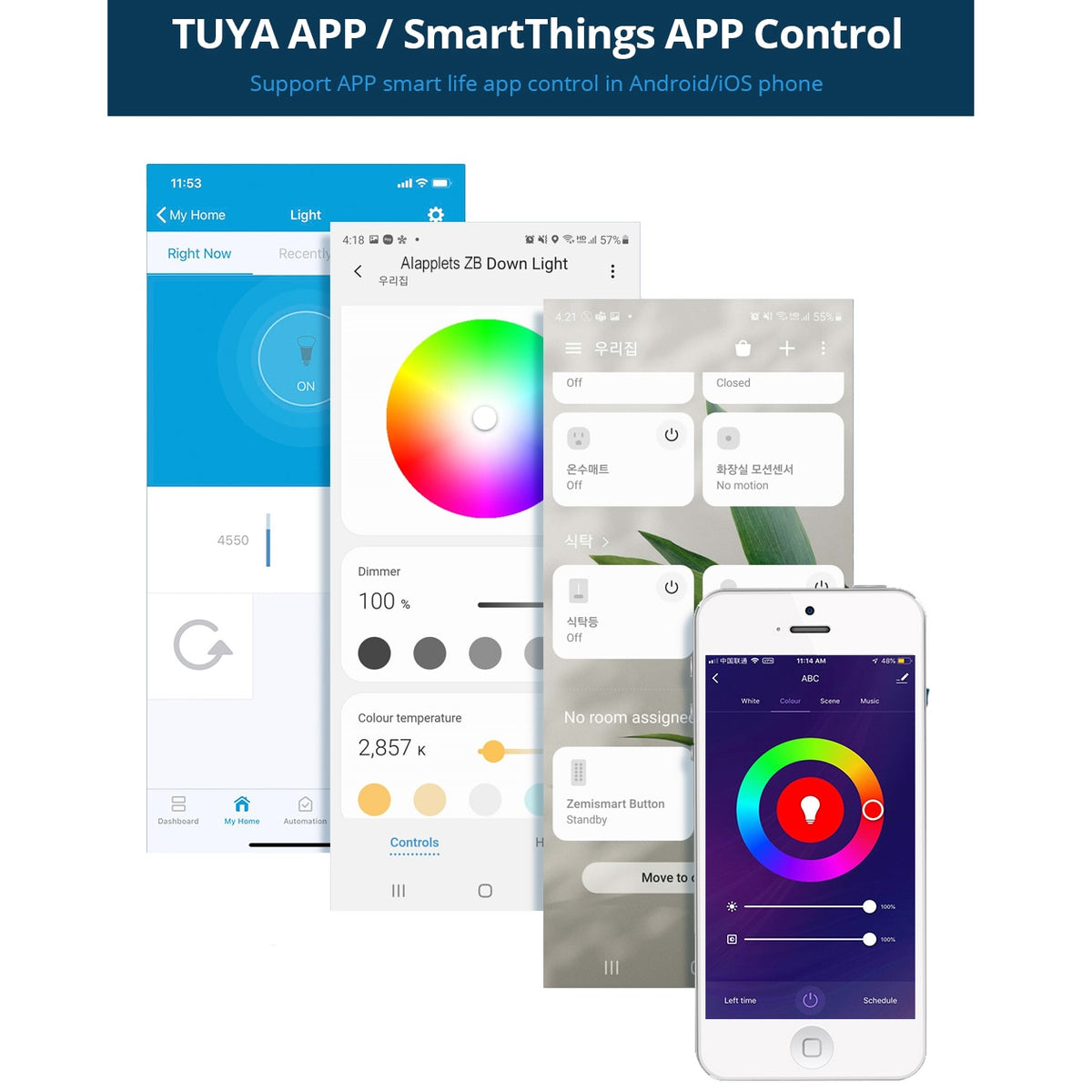 Zigbee 3.0 Smart Downlight 4inch Dimmable Ceiling Light 10W Compatible Alexa Echo Plus Google Home SmartThings Mqtt Tuya