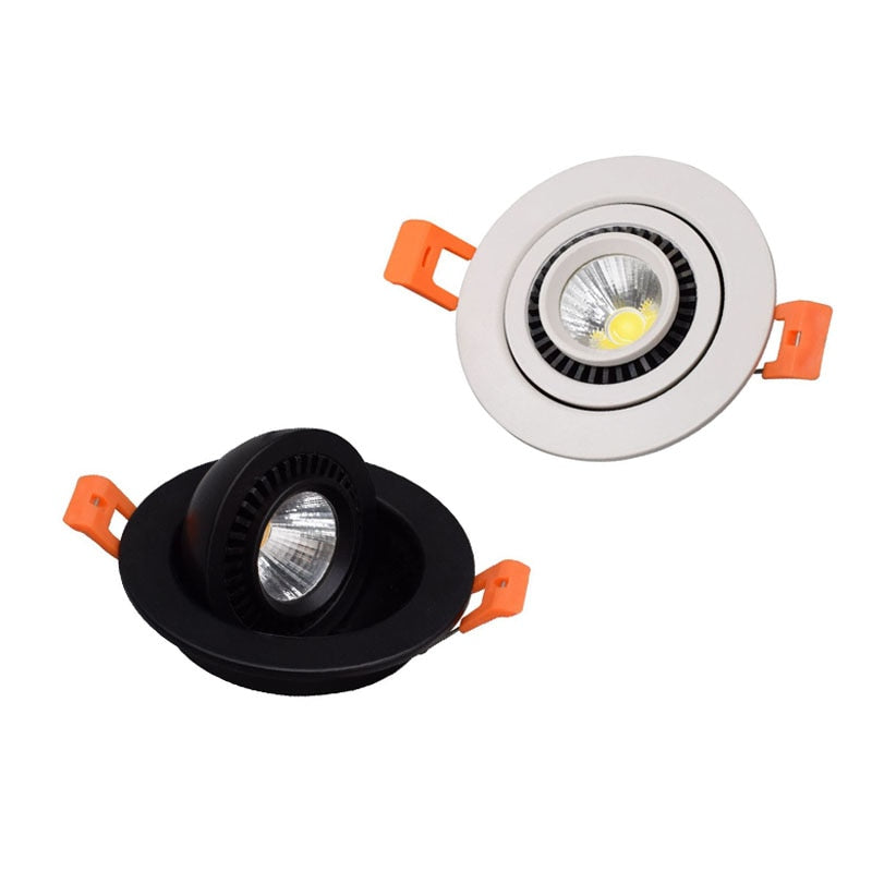 Round 360 Angle Adjustable LED COB Recessed Downlight Black/White 5W 7W 10W 12W 15W 18W LED Ceiling Spot Light Pic Background