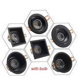  Black Downlight GU5.3/GU10/MR16 E27 LED Bulb 12V 90V-265V Round Square Recessed Frame Ring Changeable 75MM 90MM CE