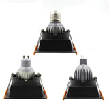  Black Downlight GU5.3/GU10/MR16 E27 LED Bulb 12V 90V-265V Round Square Recessed Frame Ring Changeable 75MM 90MM CE