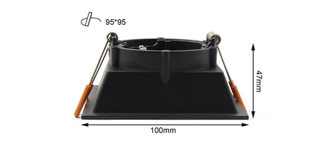  Black Downlight GU5.3/GU10/MR16 E27 LED Bulb 12V 90V-265V Round Square Recessed Frame Ring Changeable 75MM 90MM CE