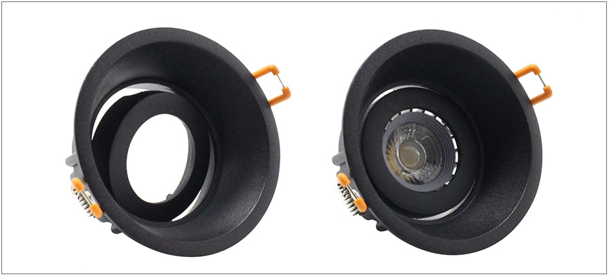  Black Downlight GU5.3/GU10/MR16 E27 LED Bulb 12V 90V-265V Round Square Recessed Frame Ring Changeable 75MM 90MM CE