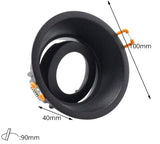  Black Downlight GU5.3/GU10/MR16 E27 LED Bulb 12V 90V-265V Round Square Recessed Frame Ring Changeable 75MM 90MM CE