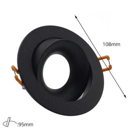  Black Downlight GU5.3/GU10/MR16 E27 LED Bulb 12V 90V-265V Round Square Recessed Frame Ring Changeable 75MM 90MM CE