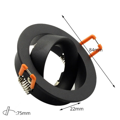  Black Downlight GU5.3/GU10/MR16 E27 LED Bulb 12V 90V-265V Round Square Recessed Frame Ring Changeable 75MM 90MM CE