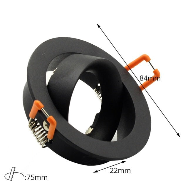  Black Downlight GU5.3/GU10/MR16 E27 LED Bulb 12V 90V-265V Round Square Recessed Frame Ring Changeable 75MM 90MM CE