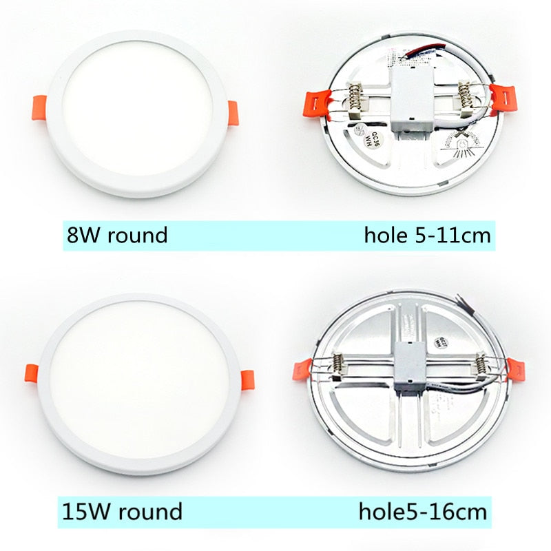 Ultra-Thin Square Panel Freely Adjustable LED 110/220V Downlight Ceiling Light Embedded Living Room Opening Light 6W 8W 15W 20W