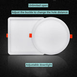 Ultra-Thin Square Panel Freely Adjustable LED 110/220V Downlight Ceiling Light Embedded Living Room Opening Light 6W 8W 15W 20W