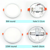 Ultra-Thin Square Panel Freely Adjustable LED 110/220V Downlight Ceiling Light Embedded Living Room Opening Light 6W 8W 15W 20W