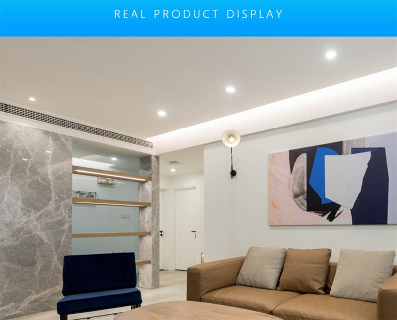 Ultra-Thin Square Panel Freely Adjustable LED 110/220V Downlight Ceiling Light Embedded Living Room Opening Light 6W 8W 15W 20W