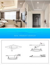 Ultra-Thin Square Panel Freely Adjustable LED 110/220V Downlight Ceiling Light Embedded Living Room Opening Light 6W 8W 15W 20W