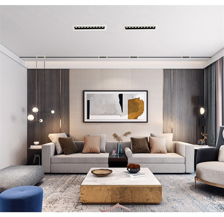 Adjust Ang Dimmable LED Downlight Spot Light Line Light Bar Creative Linear Long Strip 10W 20W 30W Living Room Corridor Recessed