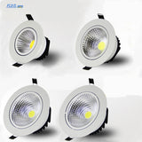 Super bright recessed Dimmable LED COB Downlights 5W 7W 9W 12W 15W 18W LED Spot lights AC85-265V LED decoration Ceiling Lamp
