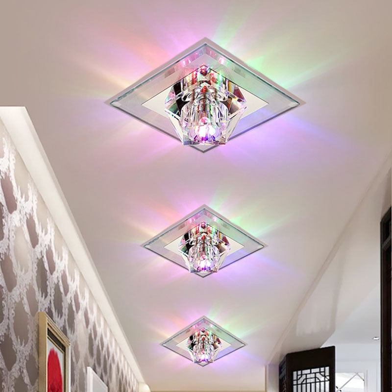 Modern and simple led diamond crystal aisle light corridor light hallway light embedded creative home downlight spotlight