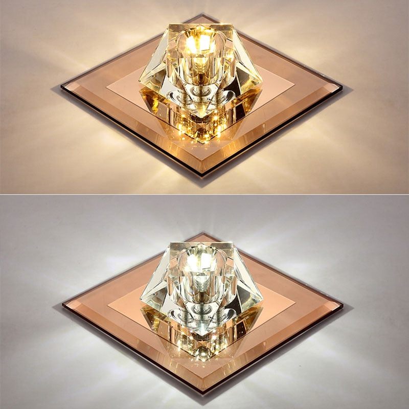 Modern and simple led diamond crystal aisle light corridor light hallway light embedded creative home downlight spotlight