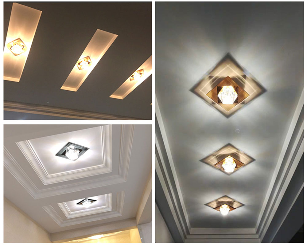 Modern and simple led diamond crystal aisle light corridor light hallway light embedded creative home downlight spotlight