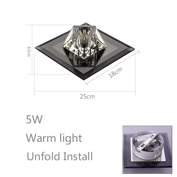 Modern and simple led diamond crystal aisle light corridor light hallway light embedded creative home downlight spotlight