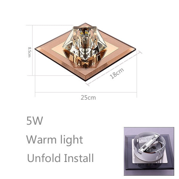 Modern and simple led diamond crystal aisle light corridor light hallway light embedded creative home downlight spotlight