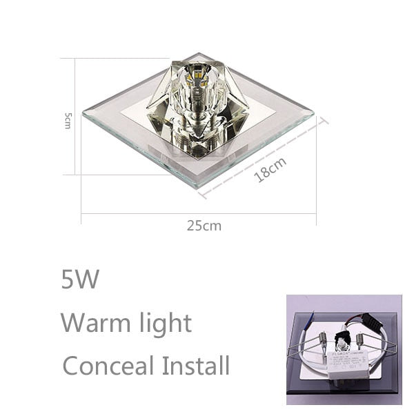 Modern and simple led diamond crystal aisle light corridor light hallway light embedded creative home downlight spotlight