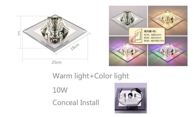 Modern and simple led diamond crystal aisle light corridor light hallway light embedded creative home downlight spotlight