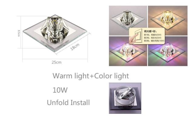 Modern and simple led diamond crystal aisle light corridor light hallway light embedded creative home downlight spotlight