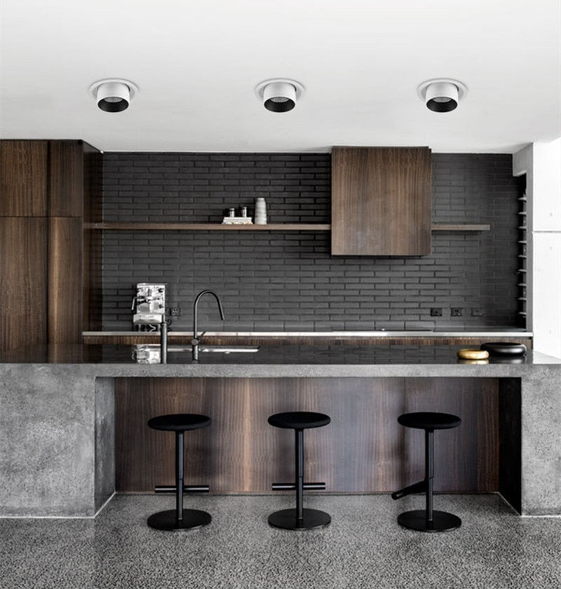 Rotation Foldable Dimmable Led Downlights 9w 12w 15w 90° Cob Recessed Led Ac 220V Ceiling Lamps Indoor Lighting Living Room