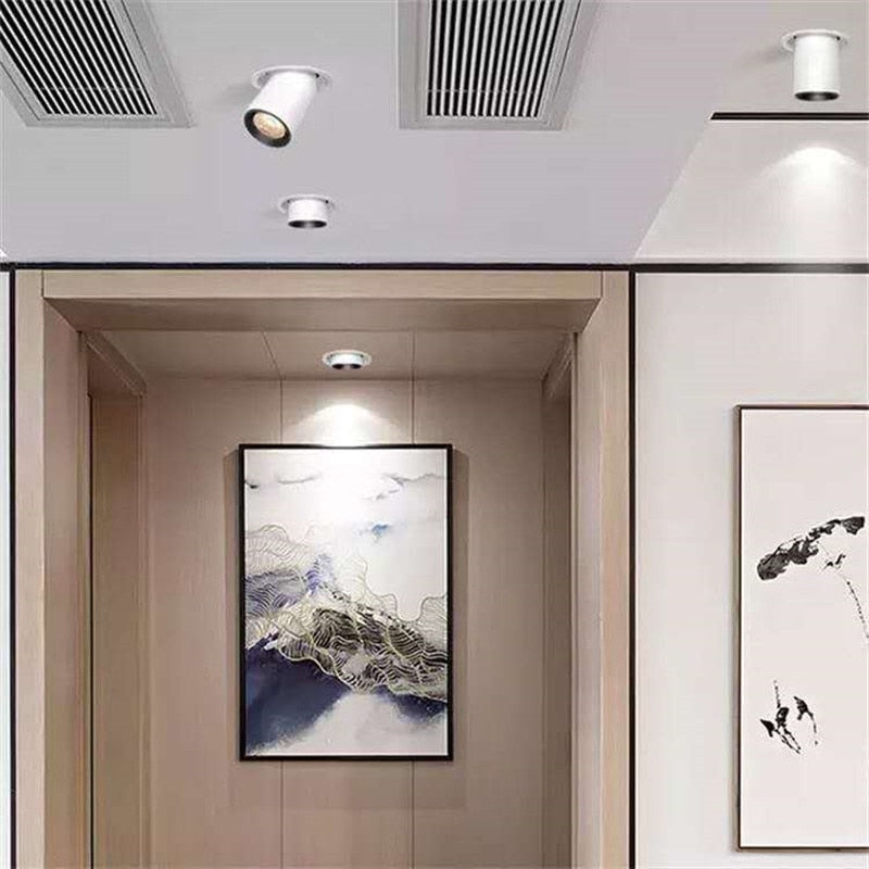 Rotation Foldable Dimmable Led Downlights 9w 12w 15w 90° Cob Recessed Led Ac 220V Ceiling Lamps Indoor Lighting Living Room