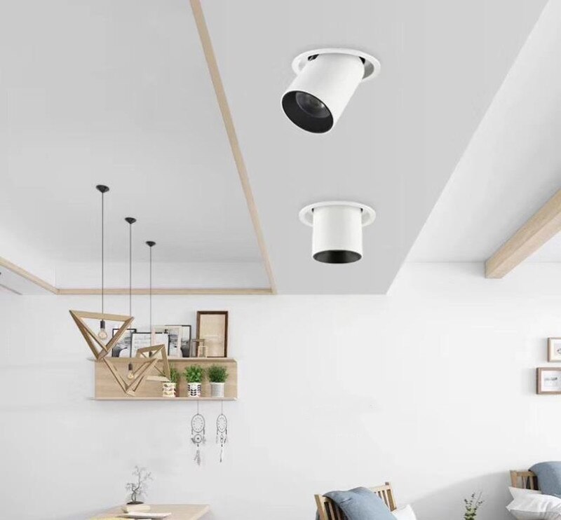 Rotation Foldable Dimmable Led Downlights 9w 12w 15w 90° Cob Recessed Led Ac 220V Ceiling Lamps Indoor Lighting Living Room