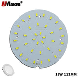 LED PCB 18W D112mm 2/10/20 Pcs LED Downlight Aluminum Plate Lighting Heatsink SMD5730 110lm/w Round Light Source For Ceiling lamps