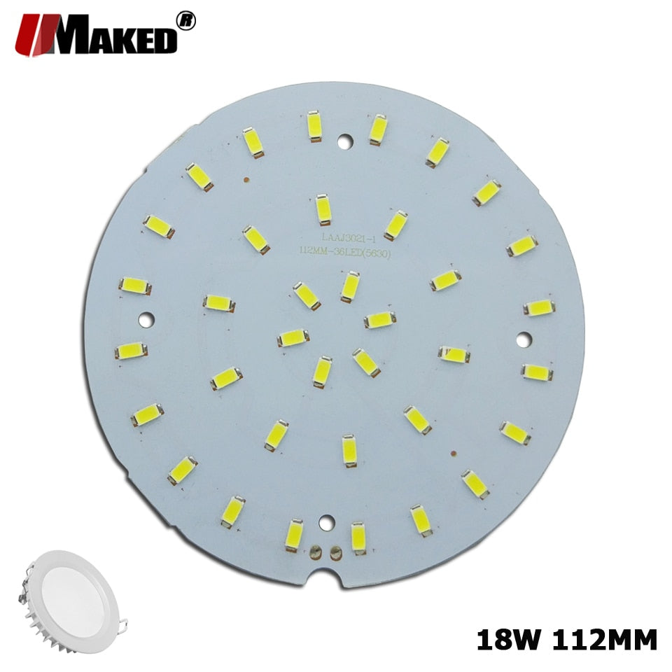 LED PCB 18W D112mm 2/10/20 Pcs LED Downlight Aluminum Plate Lighting Heatsink SMD5730 110lm/w Round Light Source For Ceiling lamps