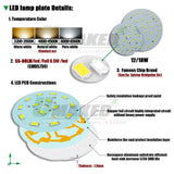 LED PCB 18W D112mm 2/10/20 Pcs LED Downlight Aluminum Plate Lighting Heatsink SMD5730 110lm/w Round Light Source For Ceiling lamps