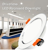 DBF 2pcs/Lot Thin White+Silver 2-in-1 LED Recessed Downlight 3W 5W 7W 9W 12W Aluminum AC220V Driverless LED Ceiling Spot Light