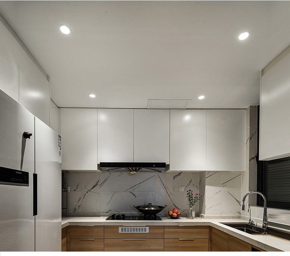 DBF 2pcs/Lot Thin White+Silver 2-in-1 LED Recessed Downlight 3W 5W 7W 9W 12W Aluminum AC220V Driverless LED Ceiling Spot Light