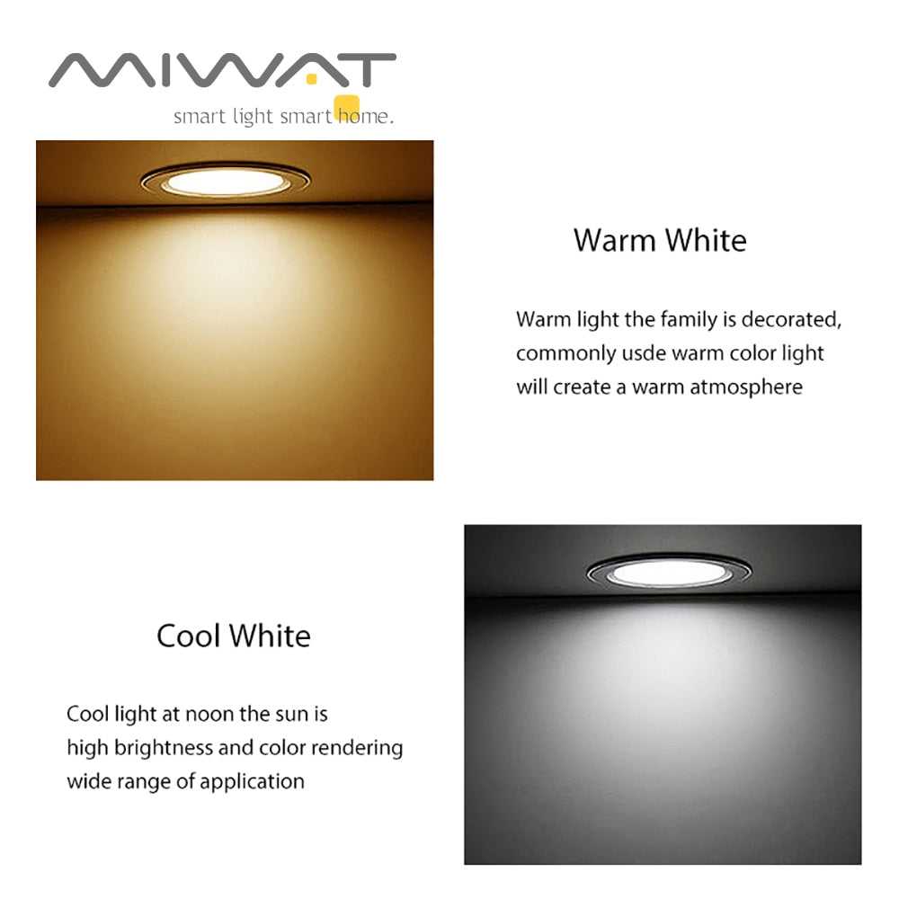 MIWAT LED Downlight Ceiling 3W 5W 7W 9W 12W 15W Warm white/cold white led light AC 220V 230V 240V