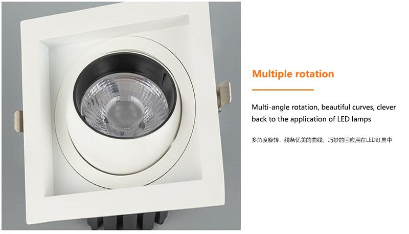 Indoor lighting 7W 10W 14W 20W LED COB SPOT LED downlight dimming AC85-265V warm/natural/cold white embedded LED ceiling spotlig